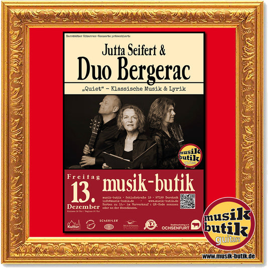 13.12.2024 Darstädter Gitarren-Konzerte mit Jutta Seifert & Duo Bergerac - "Quiet" Klassische Musik & Lyrik