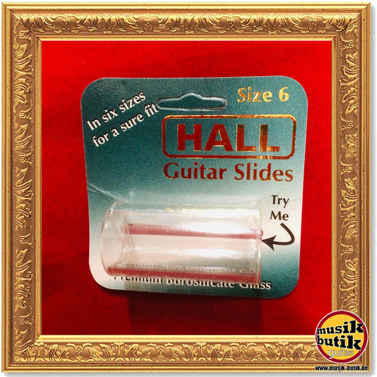 Hall Guitar Slide - Clear Pyrex Long Size 6