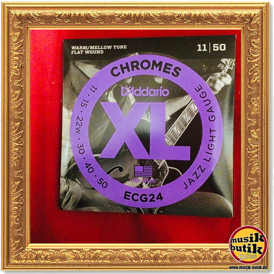 D’Addario ECG24 Chromes Flat Wound, Jazz Light, 11-50