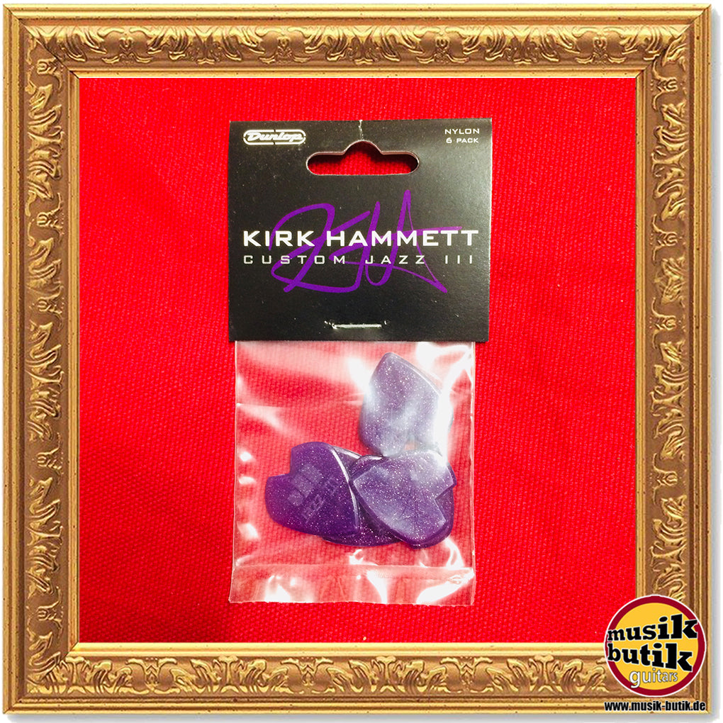 Dunlop Kirk Hammett Signature Jazz III Picks, 6 pcs., purple sparkle