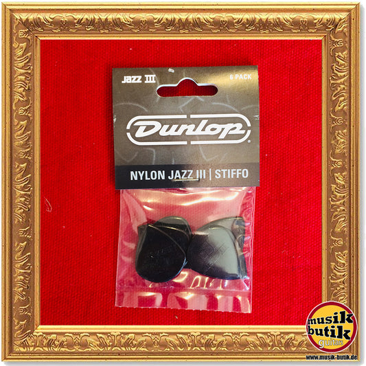 Dunlop Stiffo Jazz III Picks, Player's Pack, 6 pcs., black, 1.38 mm