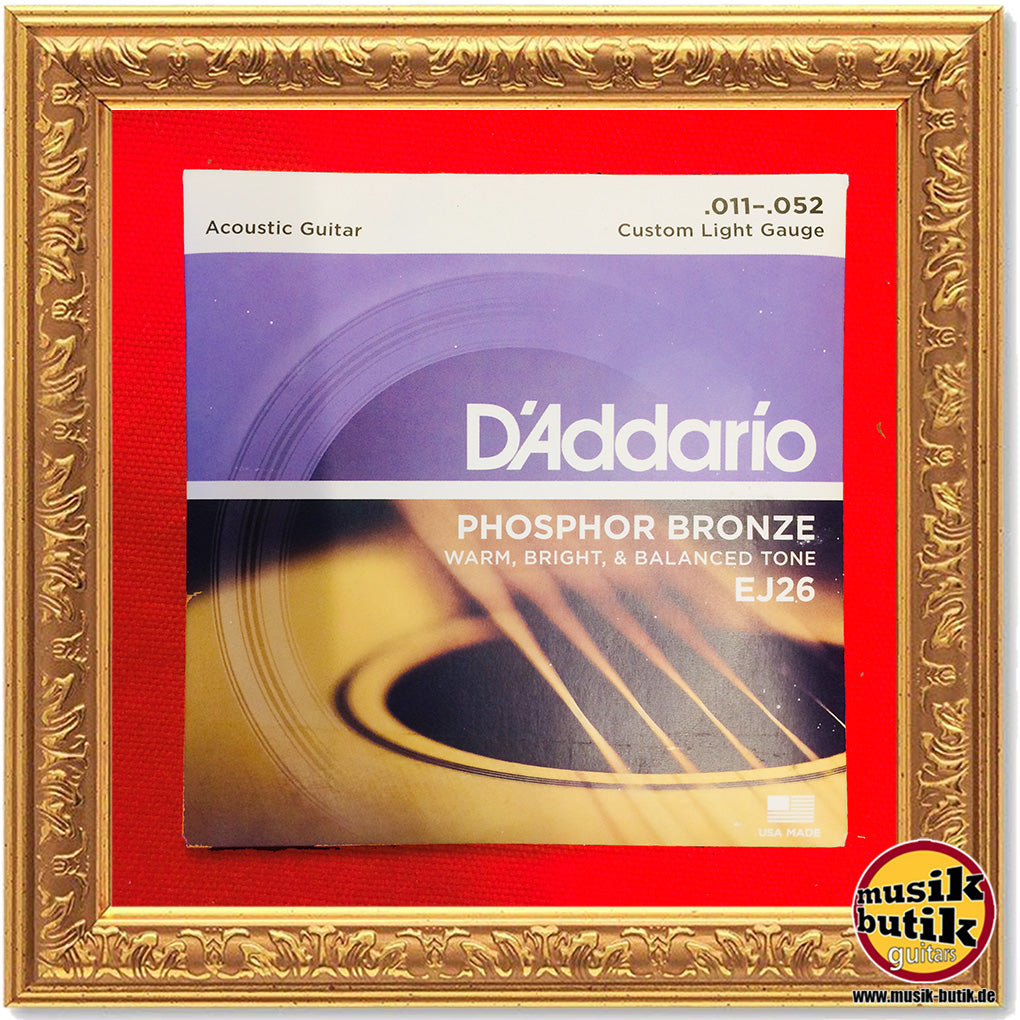 D'Addario EJ26 Saiten für Akustikgitarre, Phosphorbronze, Custom Light, 11-52